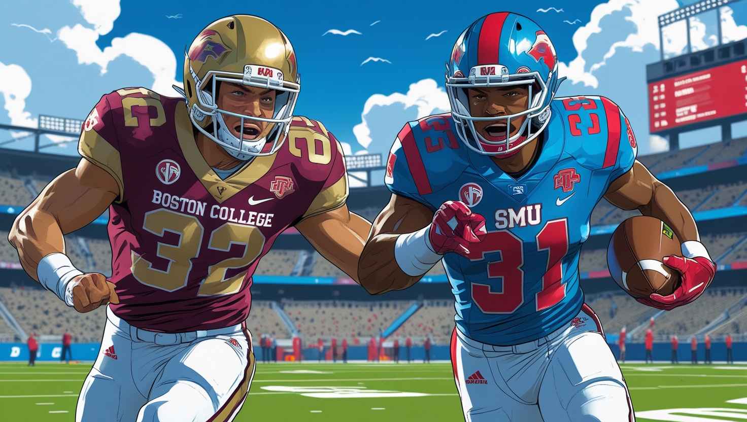 boston college eagles football vs smu football match player stats